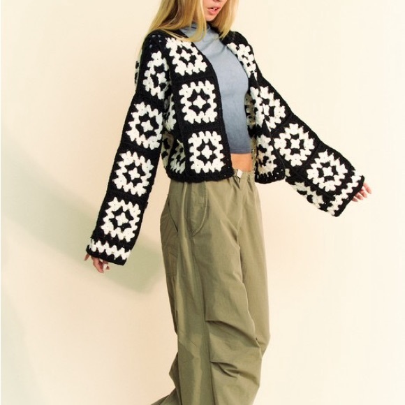 Crochet Open Front Cardigan - Picture 5 of 5